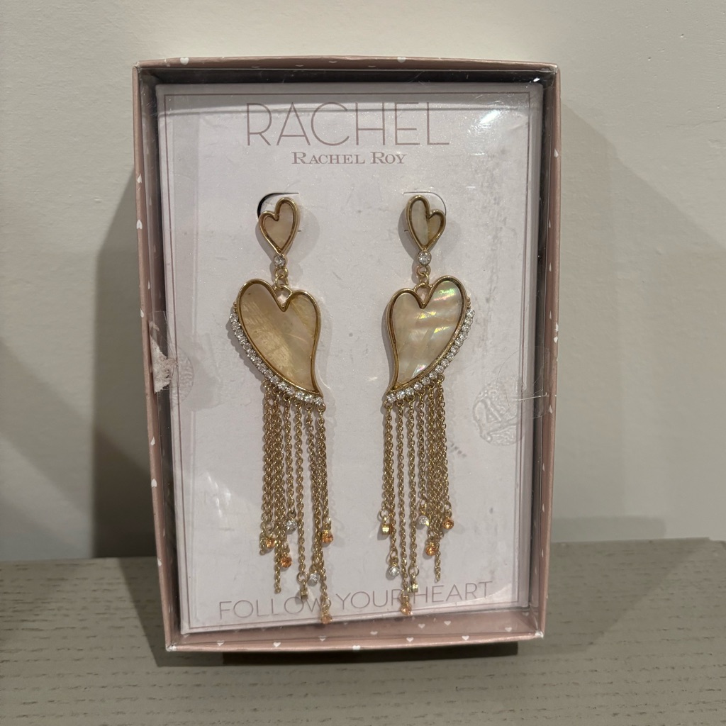 Rachel Roy Heart Dangle Earrings Boxed Set Nwt 18$